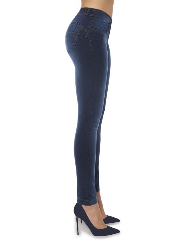 ANNE - Kolor: dark denim, Skład: bawełna / poliester / elastan, Rozmiar: XL, Grubość materiału: 300 DEN